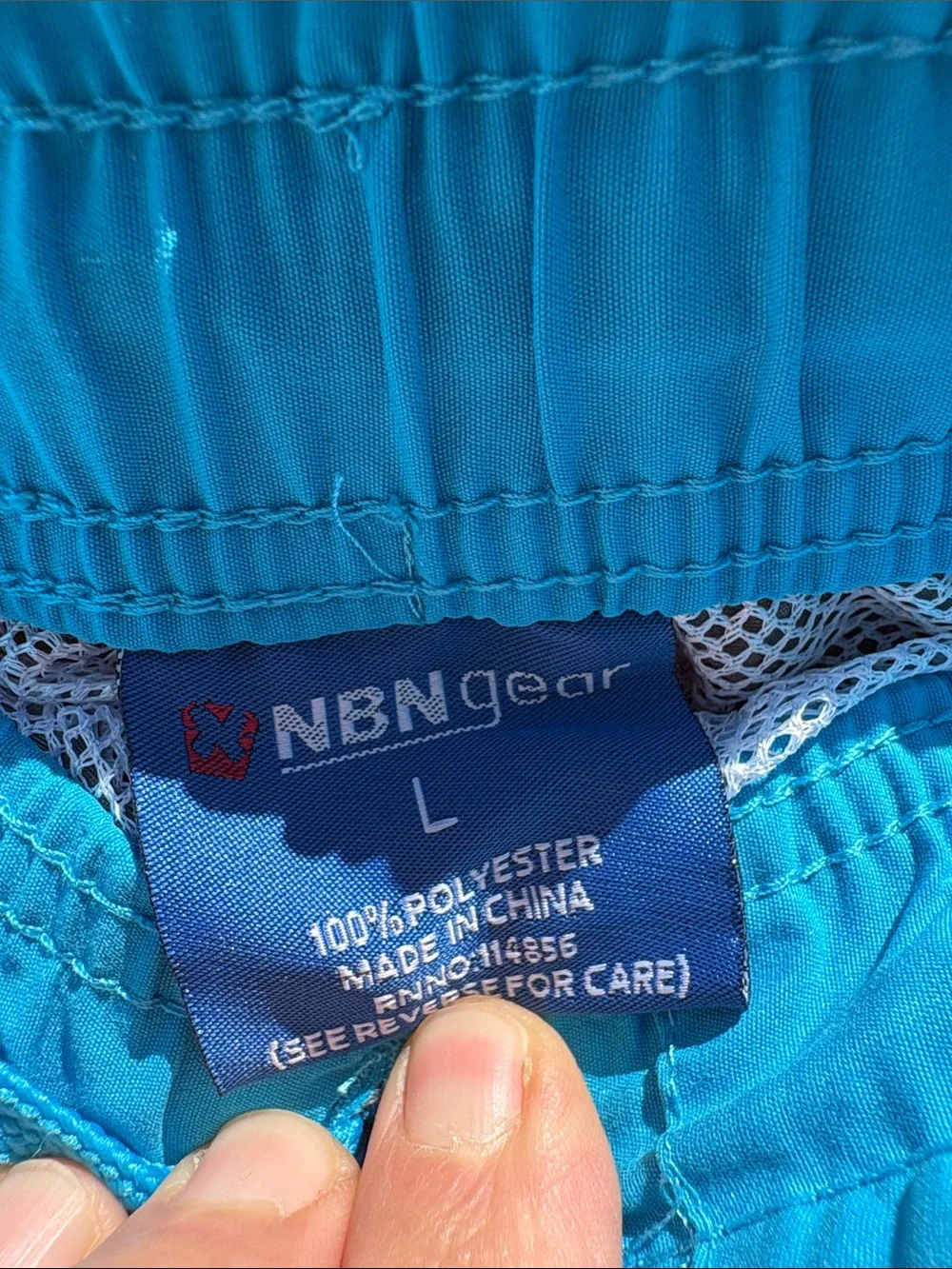 NBN Gear large swim trunks.